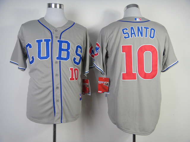 Men Chicago Cubs #10 Santo Grey CUBS MLB Jerseys->chicago cubs->MLB Jersey